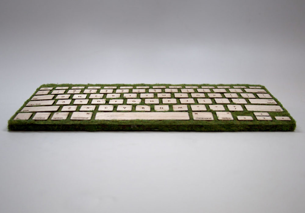 Беспроводная клавиатура для Apple из дерева и мха
